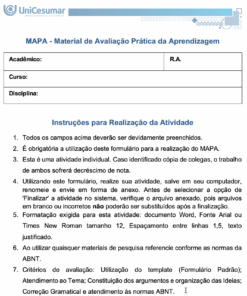 MAPA - Material de Avaliação Prática de Aprendizagem